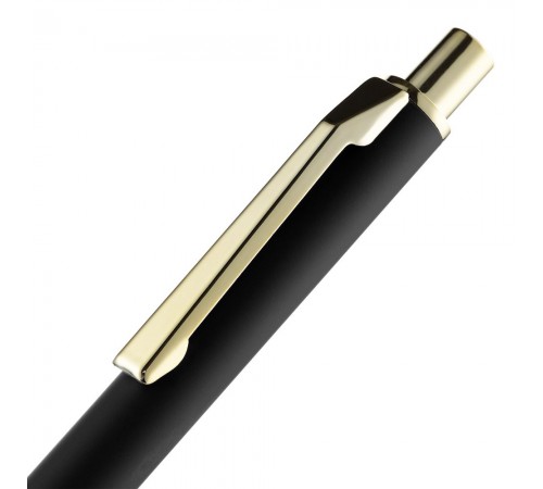 Ручка шариковая Lobby Soft Touch Gold, черная
