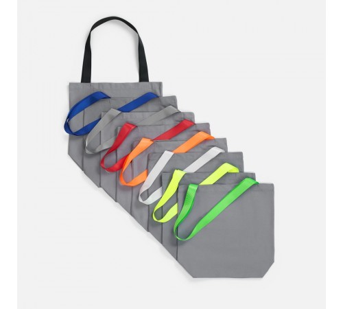 Шопер B5, серый с широкими красными ручками