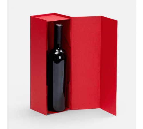 Коробка складная под бутылку Color Jacket Fold, красная