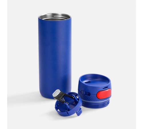 Термостакан X1 с цветной кнопкой, синий с красным