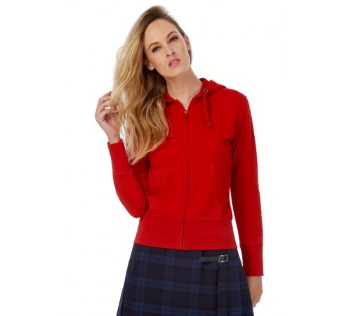 Толстовка женская Hooded Full Zip красная