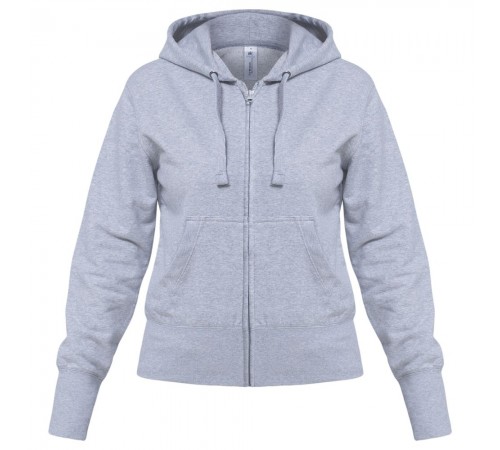 Толстовка женская Hooded Full Zip серый меланж