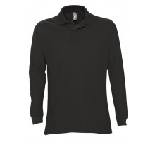 Рубашка поло мужская с длинным рукавом Star 170, черная